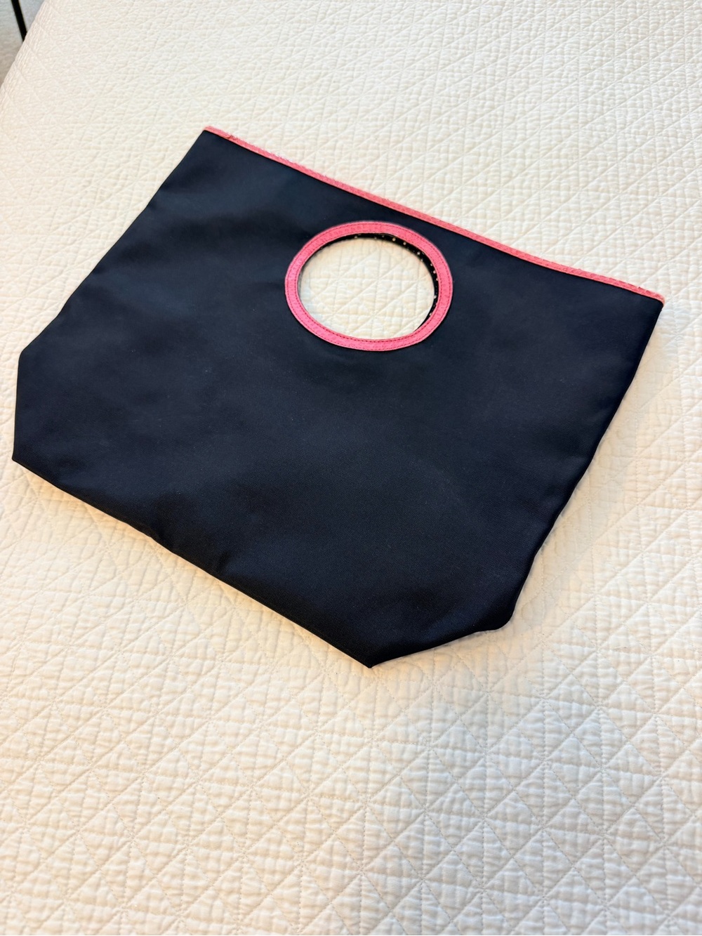 kate spade Black Clutch with Pink Trim